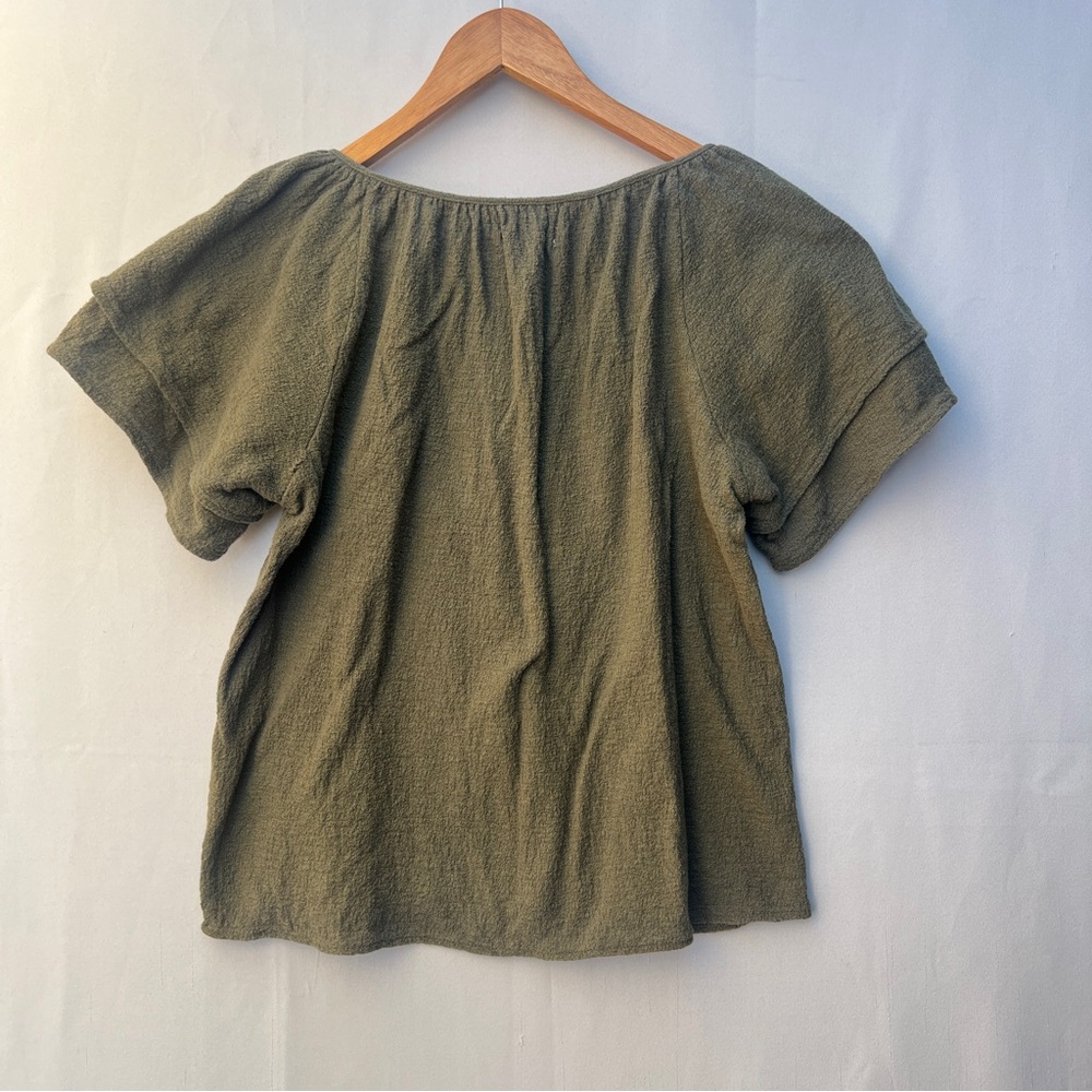 Madewell Boho Peasant Top‎ Olive Green S - Picture 5 of 11